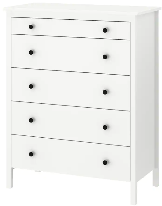 KOPPANG Chest of 5 drawers, white, 90x114 cm >