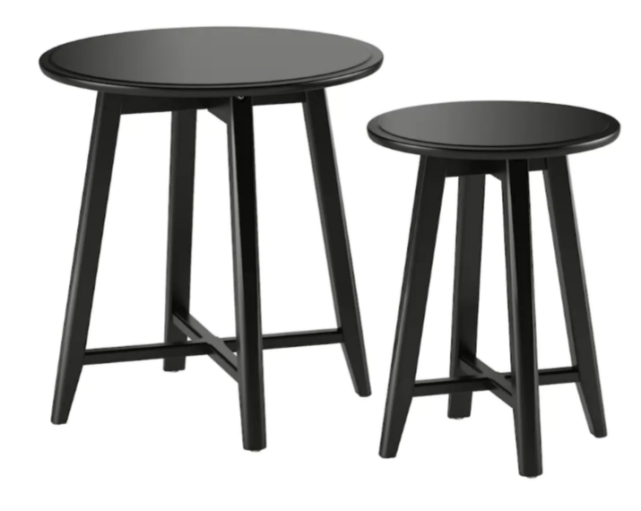 KRAGSTA Nest of tables, set of 2, black