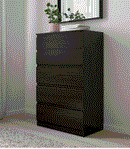 KULLEN chest of 5 drawers, black -brown, 70x112 cm