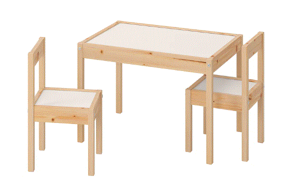 LÄTT Children's table with 2 chairs, white/pine