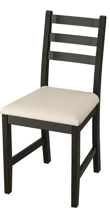 LERHAMN Chair, black-brown/Vittaryd beige