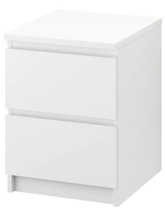 MALM Chest of 2 drawers, white, 40x55 cm