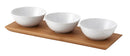TYNGDLÖS Tray with 3 bowls, bamboo/white