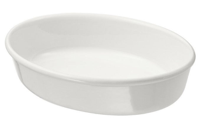 VARDAGEN Oven dish, oval/off-white, 26x21 cm