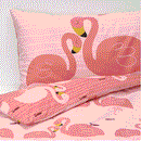 RORANDE Duvet cover 1 pillowcase, flamingo/pink, 110x125/35x55 cm
