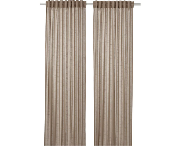 SILVERLÖNN Sheer curtains, 1 pair, beige, 145x300 cm