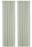 SILVERLÖNN Sheer curtains, 1 pair, light green, 145x300 cm