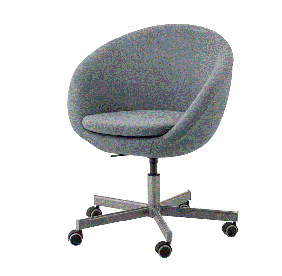SKRUVSTA Swivel chair, Vissle grey