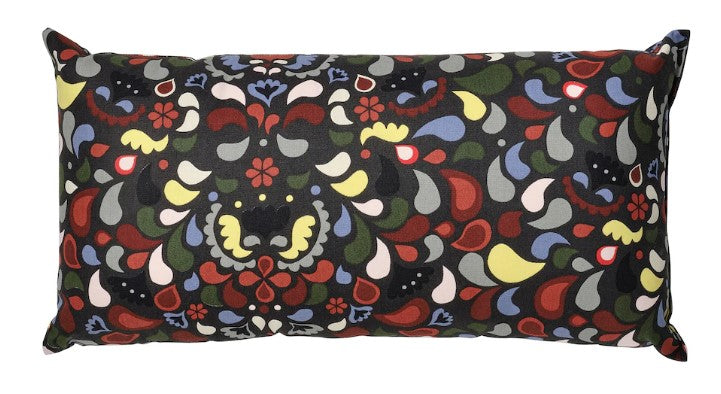 SLANMOTT Cushion, anthracite/multicolour, 30x58 cm