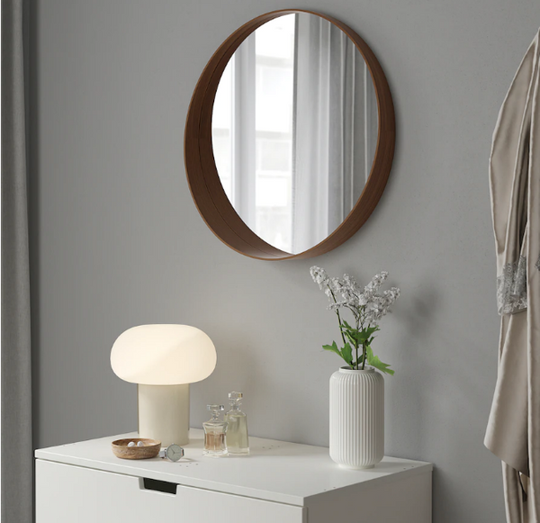 STOCKHOLM Mirror, walnut veneer, 60 cm