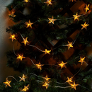 STRÅLA LED lighting chain with 24 lights, star flashing/outdoor gold-colour