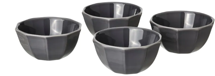 STRIMMIG Bowl, earthenware grey, 15 cm