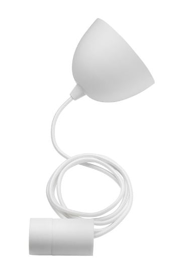 SUNNEBY IKEA Cord set, white textile 1.8 m