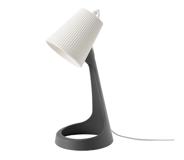 SVALLET Work lamp, dark grey/white