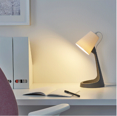 SVALLET Work lamp, dark grey/white