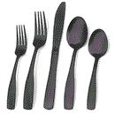 TILLAGD 24 piece cutlery set black