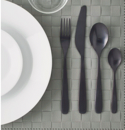 TILLAGD 24 piece cutlery set black