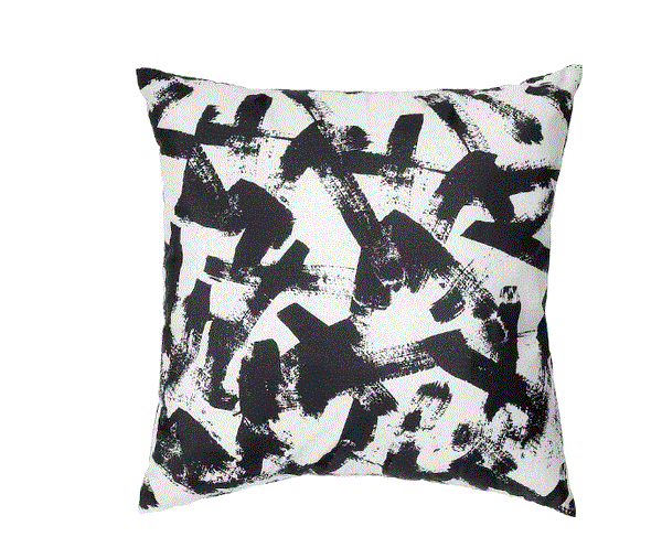 TURILL Cushion, white/black, 40x40 cm