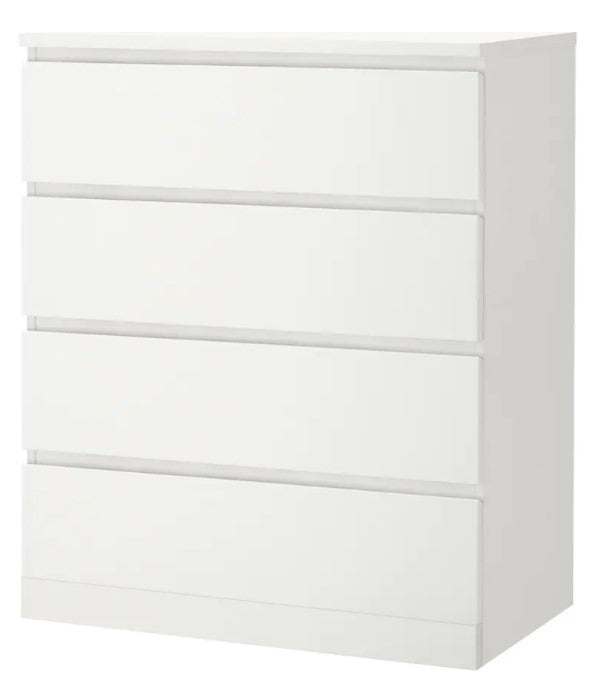 MALM Chest of 4 drawers, white, 80x100 cm
