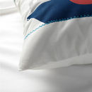 UPPTÅG Duvet cover &  pillowcases, waves/boat patterns/blue, 150x200/50x60 cm