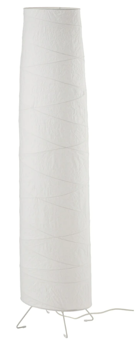 VICKLEBY Floor lamp, white/handmade, 136 cm