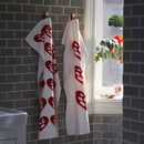 VINTERFINT Hand towel, heart pattern white/red, 40x70 cm