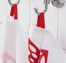 VINTERFINT Hand towel, heart pattern white/red, 40x70 cm