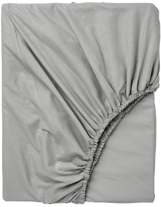 DVALA Fitted sheet, light grey, 140x200 cm