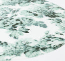 SMAKSINNE Place mat, white/green/flower, 37 cm